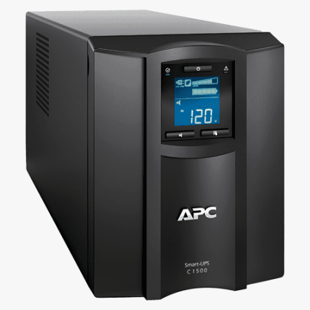APC Smart-UPS C, Line Interactive, 1500VA, Tower, 230V, 8x IEC C13 outlets, SmartConnect port, USB and Serial communication, AVR, Graphic LCD