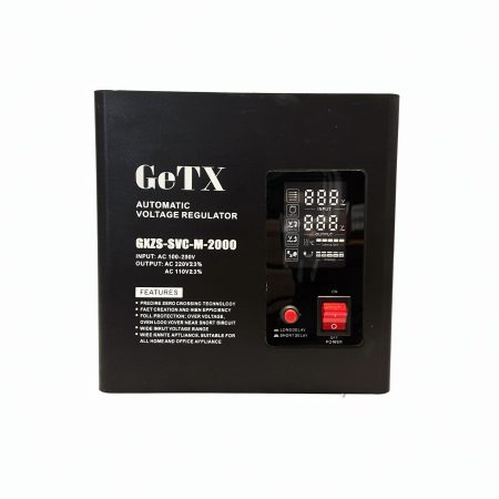 GeTX 2000VA Automatic Voltage Stabilizer Servo Motor | Single Phase Voltage Regulator 220V/110V with Protection