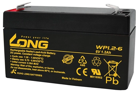 Long Battery 6V-1.2Ah,Lead Acid Rechargeable |WP1.2-6