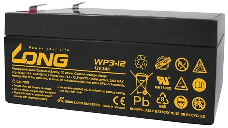 Battery Long 12V-3AH ,Lead Acid Rechargeable | WP3-12
