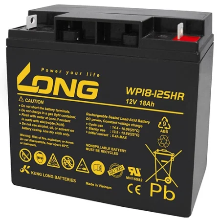 Long Battery 12V-18Ah  ,Lead Acid Rechargeable |WP18-12SHR