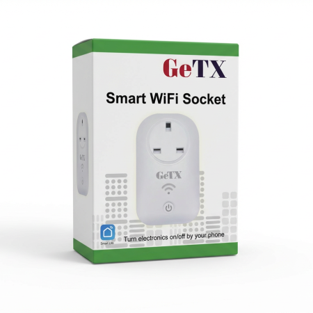 GeTX Smart WiFi power Socket With WiFi Indicator, Support Smartphones Google Home and Alexa Echo, for Home Appliances-UK PLUG