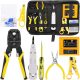 Network Repairing Plier, Handskit RJ45 RJ11 RJ12 Network Repag Plier Tool Kit with Cable Tester Spring Clamp Crimping Tool Crimping Pliers