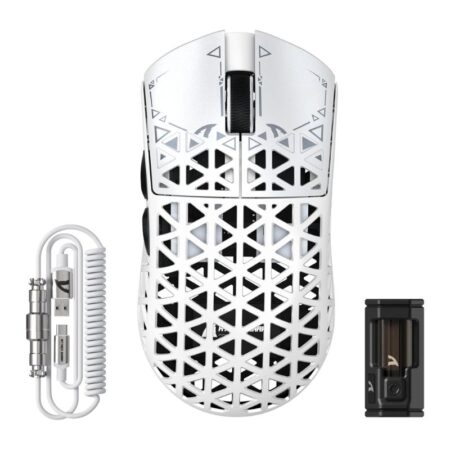 Attack Shark R5 Ultra Carbon Fiber 42000 DPI RGB Wireless Gaming Mouse – White