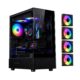 SAMA Neview 3321 ATX Mid Tower Gaming Case (4-ARGB Pre-installed fans & Hub Control) - Black