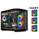 SAMA Neview 2771M MATX Tempered Glass Gaming Case (3 Pre-Installed ARGB Fans + ARGB HUB FAN) – Black