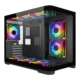 SAMA Neview 2851M MATX Curved Tempered Glass (4 Pre-Installed ARGB Fans + ARGB FAN hub) – Black