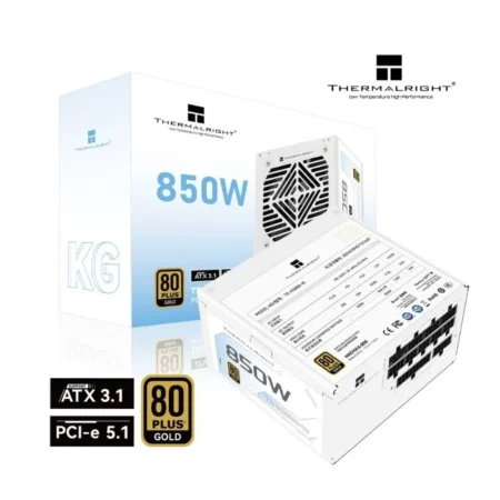 Thermalright KG850W Fully Modular 80 PLUS Gold Gaming Power Supply – White