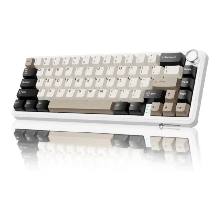 ATTACK SHARK X66 RGB Wireless Mechanical Gaming Keyboard - Cheese White
