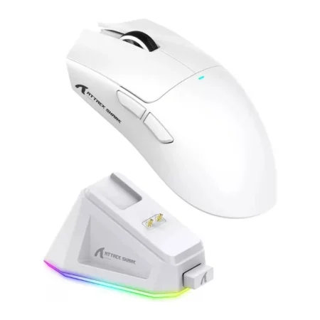 Attack Shark X11 RGB 18000 DPI Wireless Gaming Mouse – White