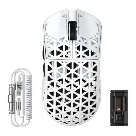 Attack Shark R5 Ultra Carbon Fiber 42000 DPI RGB Wireless Gaming Mouse – White