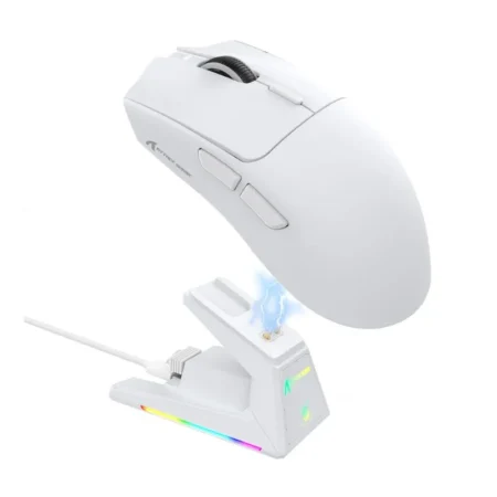 Attack Shark X1 16000 DPI RGB Tri-mode Wireless Gaming Mouse – White
