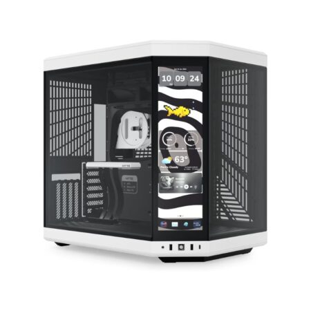 HYTE Y70 Panda Touch Infinite Dual-Chamber ATX Gaming Case (No Fans) - White/Black