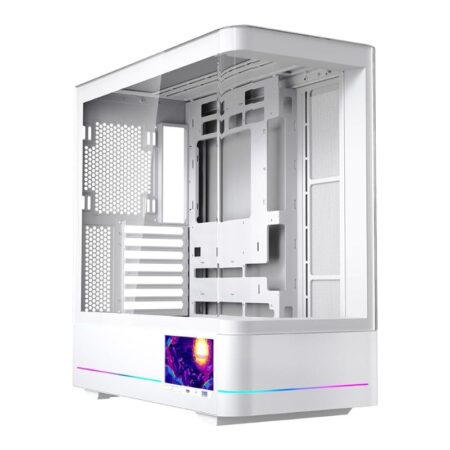 Jungle Leopard AC-02 ATX Mid Tower Gaming Case With LCD Display (Without Fans) – White
